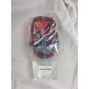 New Dog Tug Toy Rope Ring w/ 2 TPR Rubber Balls Red White Blue Chew